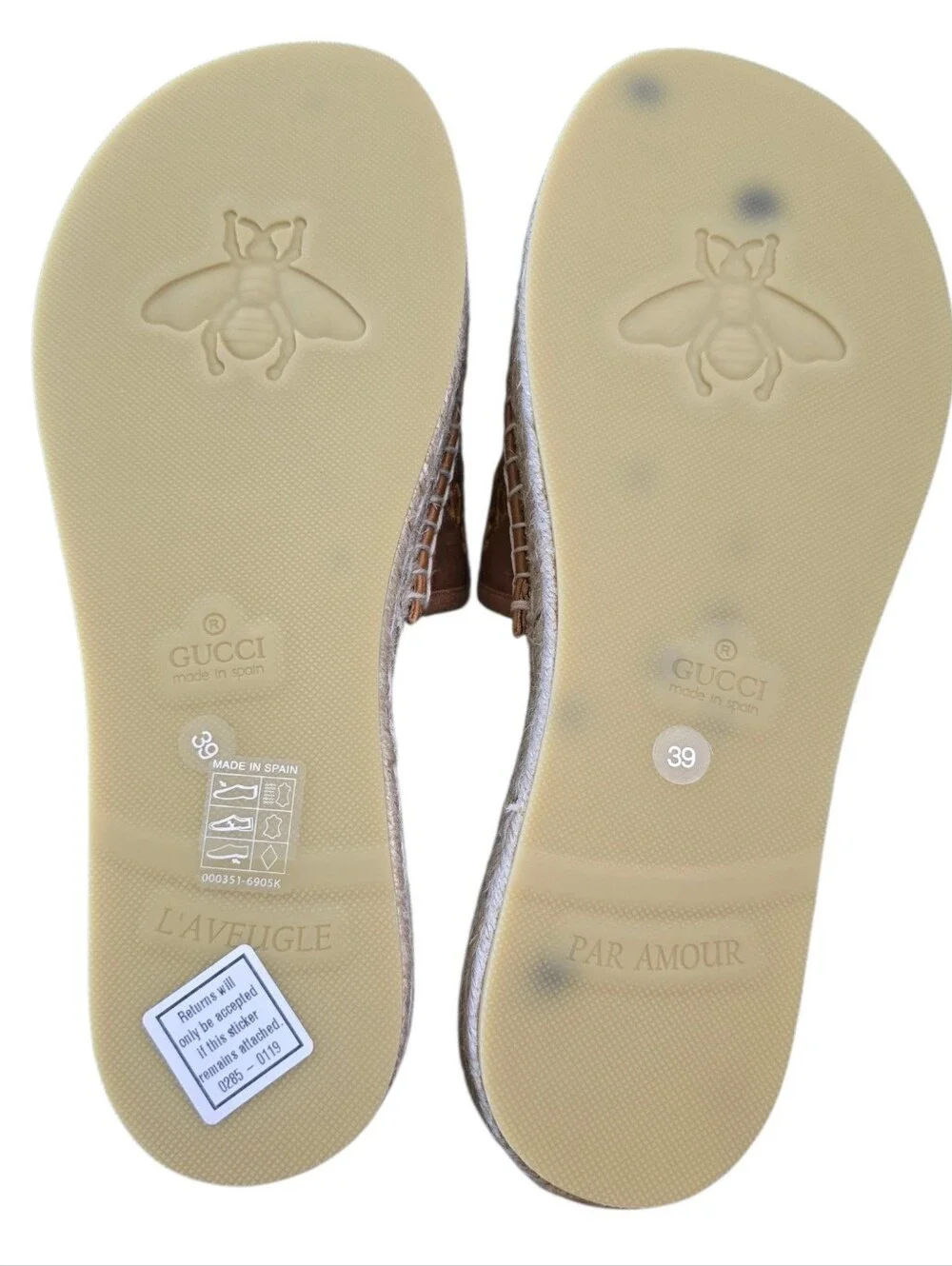 Gucci Embroidered Espadrille Platform Slides